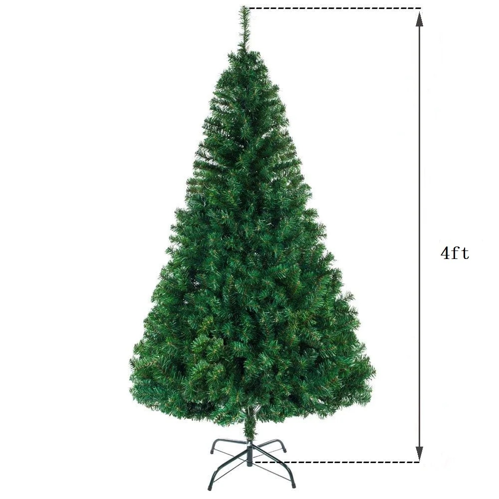 4 FT Artificial Christmas Tree,Unlit Christmas Pine Tree with Branch Tips and Stand for Office Home Store Party Holiday Decor