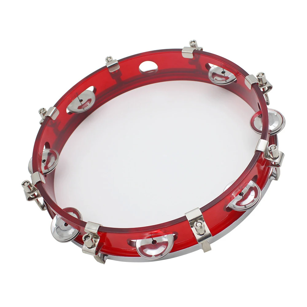 SLADE Adjustable Tambourine Percussion Instrument Red Hand Drum With Jingle Bells Kids Music Gifts Children\'s Educational Toys