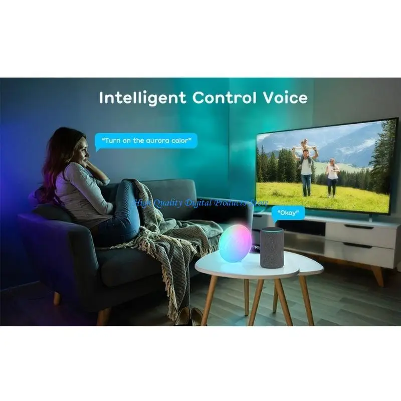 

U2JE WiFi/Bluetooth-compatible Tabletop Lamp, Indoor Bedside Light Intelligent Desk Light with Timer Setting Function