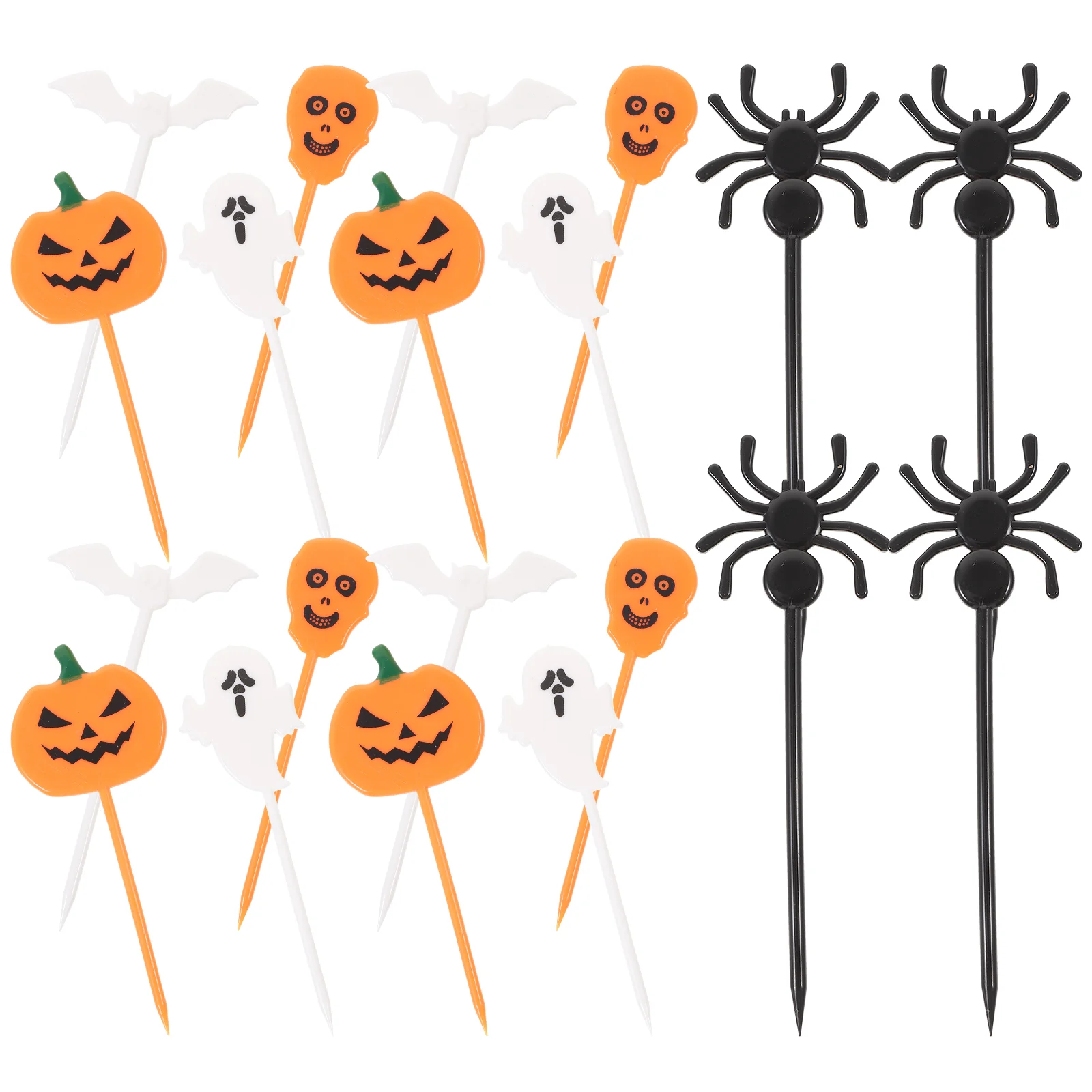 

20PCS Per Set Halloween Fruit Fork Creative Fashion Cartoon Fruit Sign Children's Holiday Fruit Fork Set Random Style