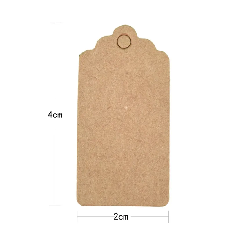 100PCS 4x2cm DIY Gift Christmas Wedding Party Decor Supplies 100Pcs/lot Kraft Price Tags For Clothing Hang Rectangle Paper Label