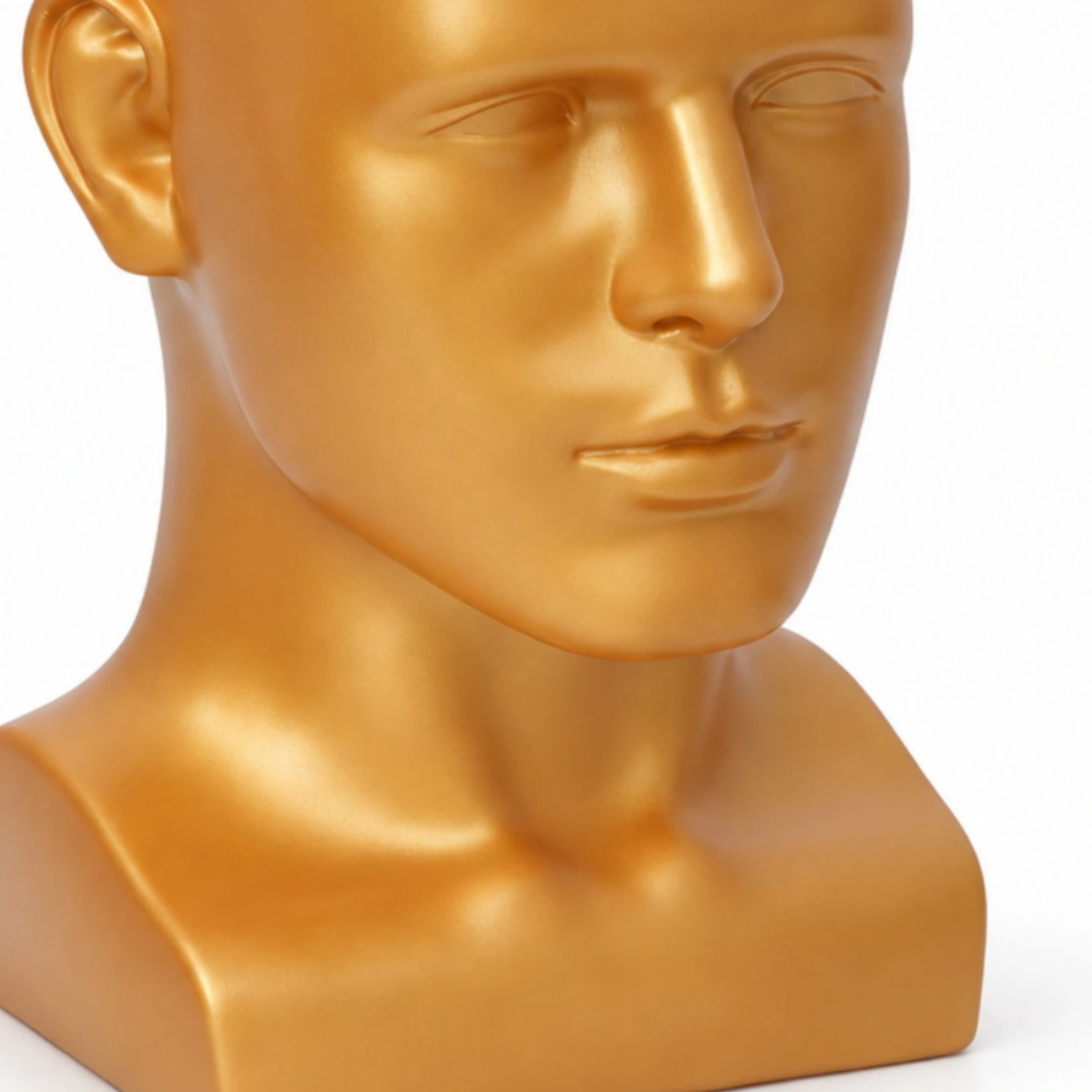 Male Mannequin Head Display Form Rigid Bald Mannequin Head with Base Headwear Display Bust Stable Versatile for Retailers