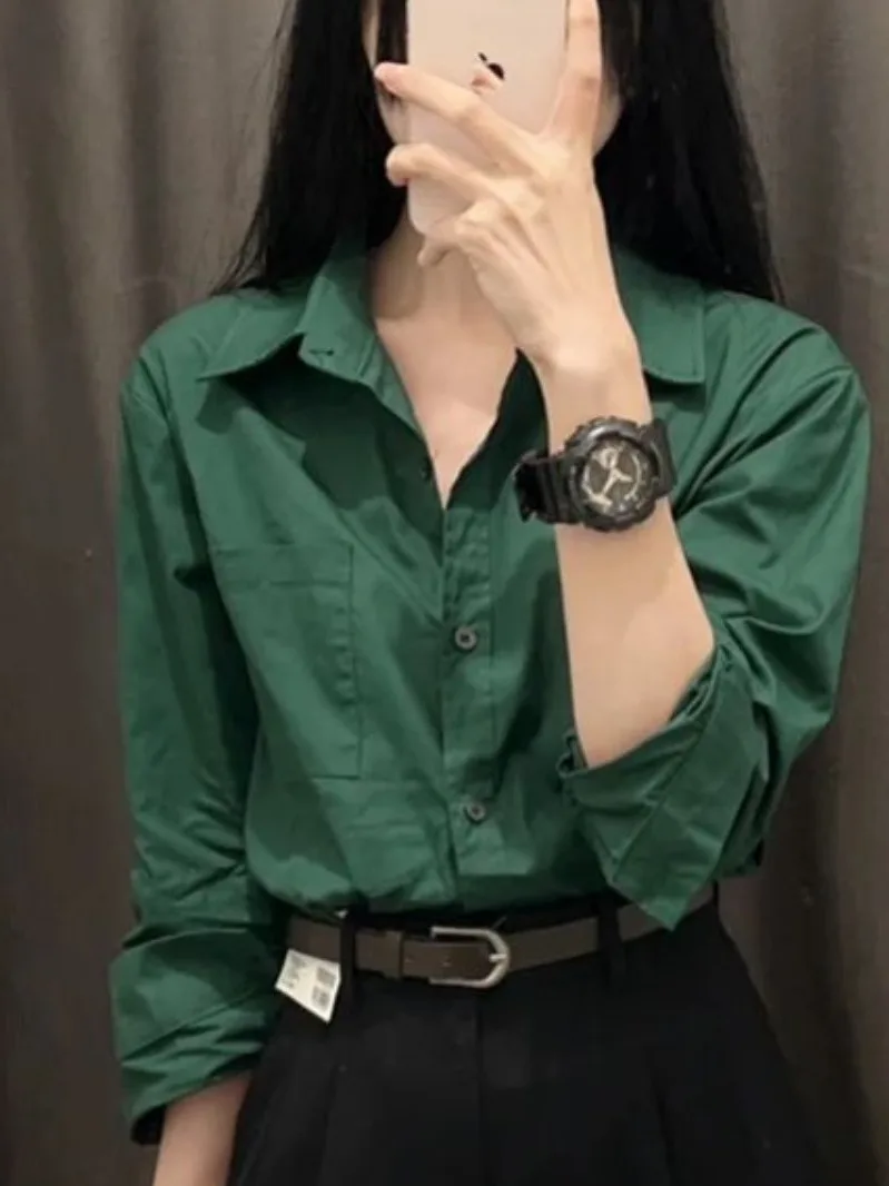 

American Retro Lazy Sle een irt Women's Loose Casual Versatile Long Sve Top Coat Spring Autumn New Arrival