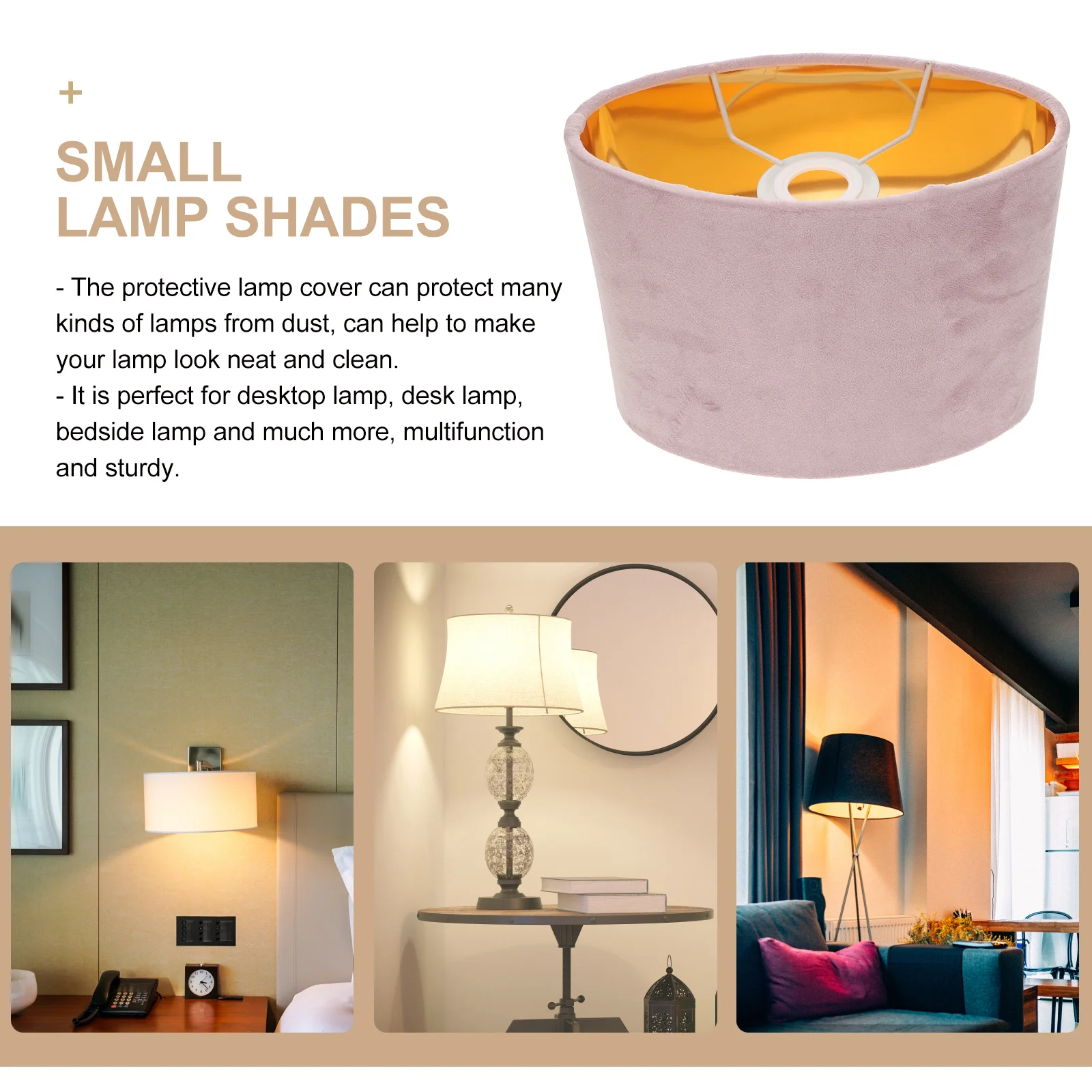 

Stylish Cloth Lampshade for E27 Socket Indoor Use Small Lamp Shades Replacement Cover for Desk Tabletop Study Bedroom Hotel