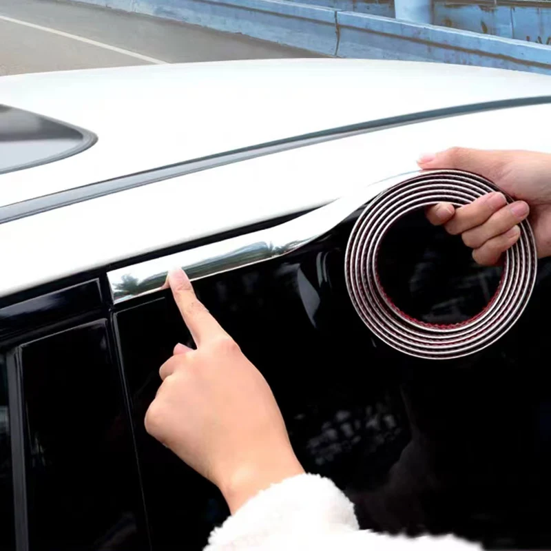 Auto Chrom dekorative Schutzst reifen Grill Zierleiste Anti-Kollision sband hell silber gold schwarz rot universelle Breite 6mm – Detail 10