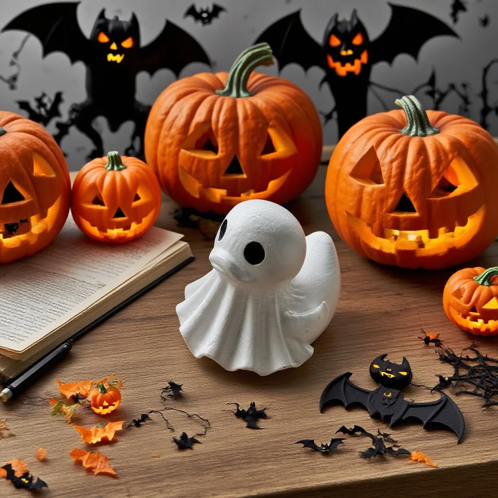 

Halloween 3D Ghost Duck Home Living Room Study Decoration Gift Resin Crafts