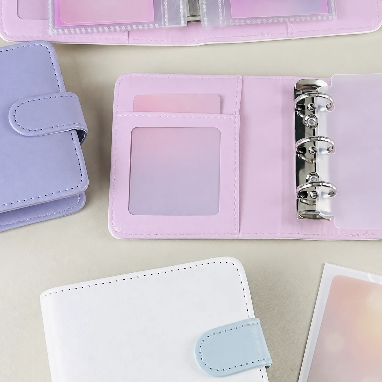 1 Pocket Card Album 3 Hole Collectible Card Binder Mini Card Binder Portable Mini Photo Album For Collectible Cards Small Sized