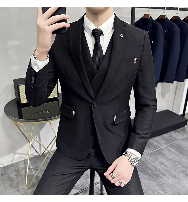 2-B14 High-end commuter handsome casual small suit formal dress jacket British slim business suit for men