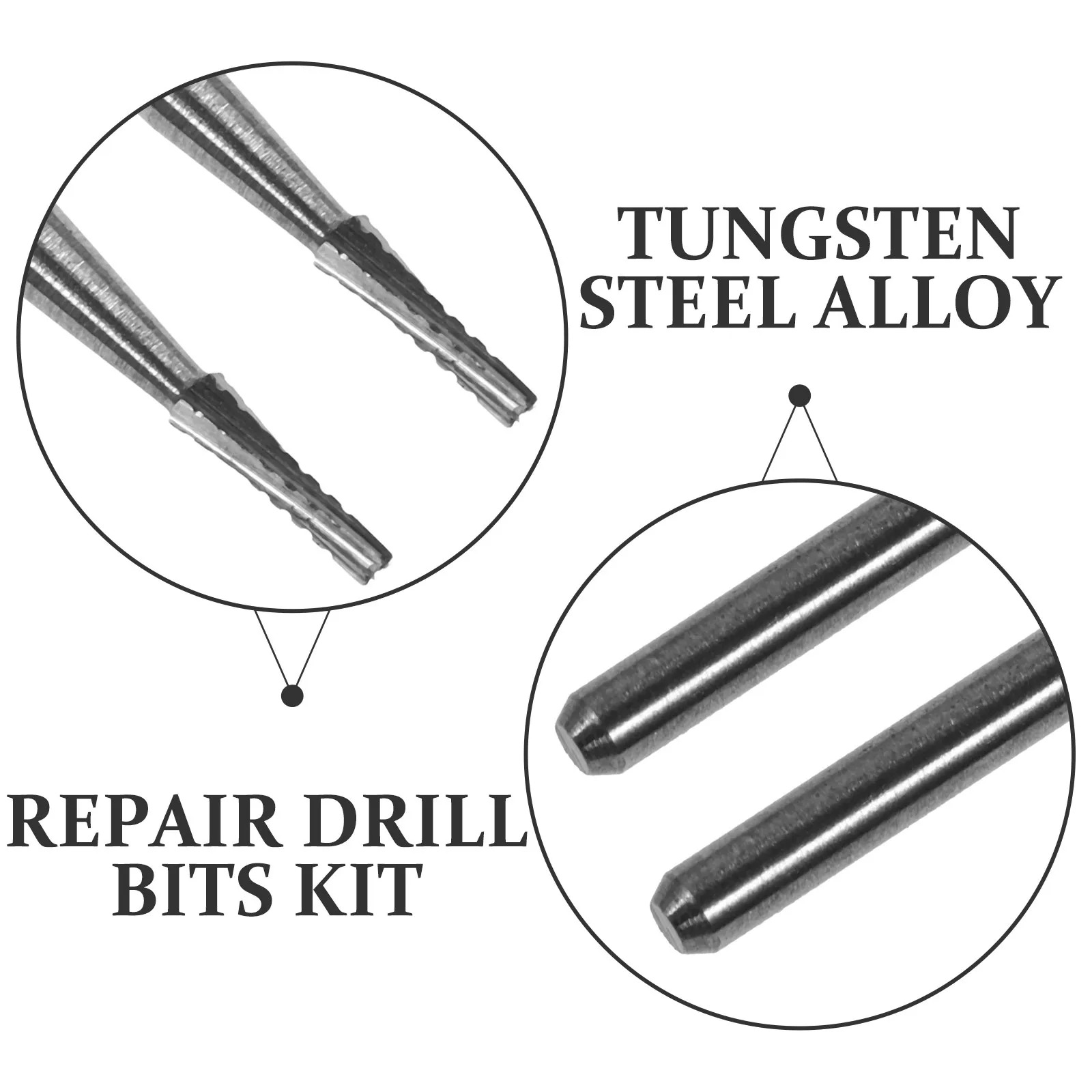 5pcs Windshield Repair Kit with Tungsten Carbide Drill Bits for Auto Glass Crack Fix