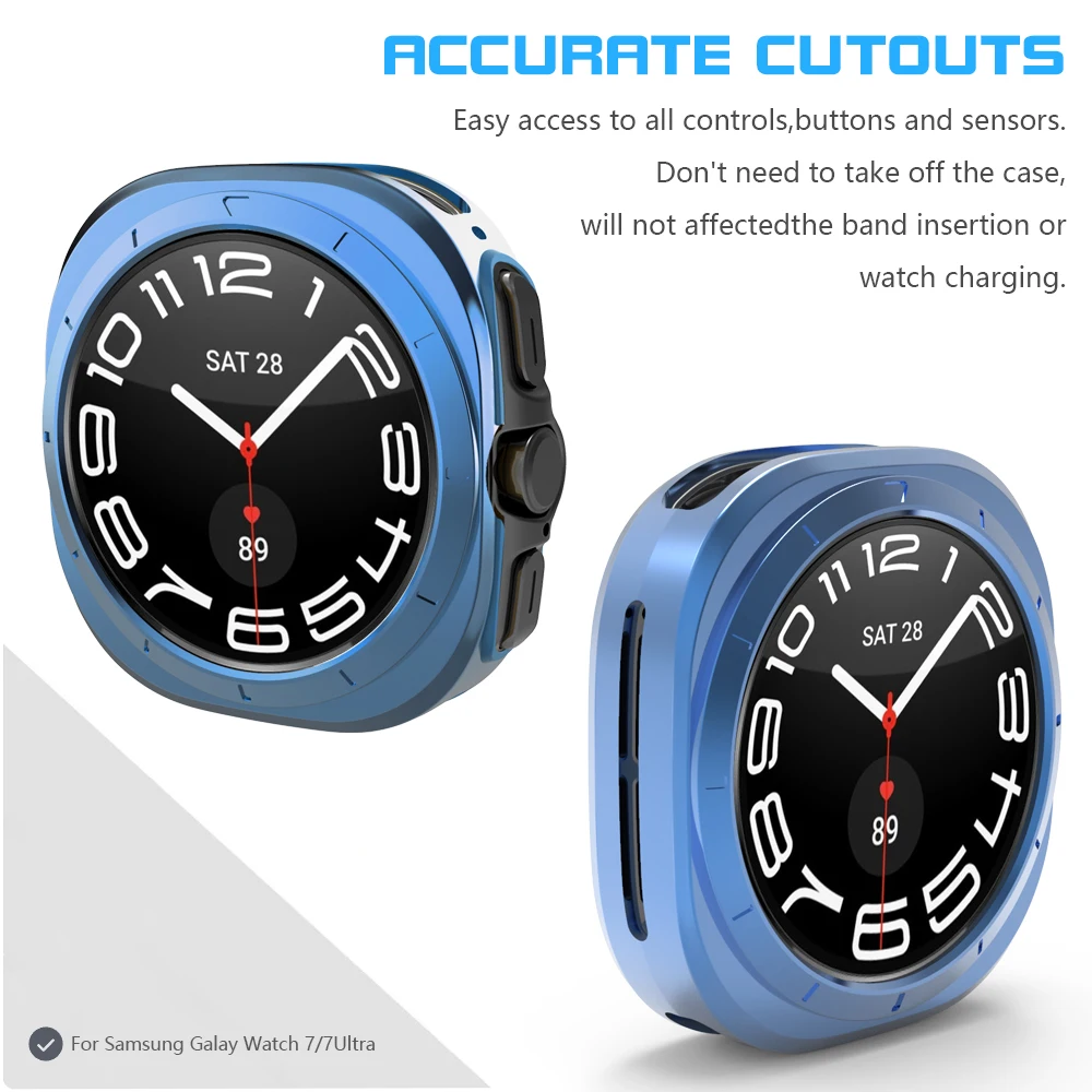 Full Soft Clear Protective Case for Samsung Galaxy Watch7 40mm TPU Screen Protector Bumper for Samsung 7 44mm Cover