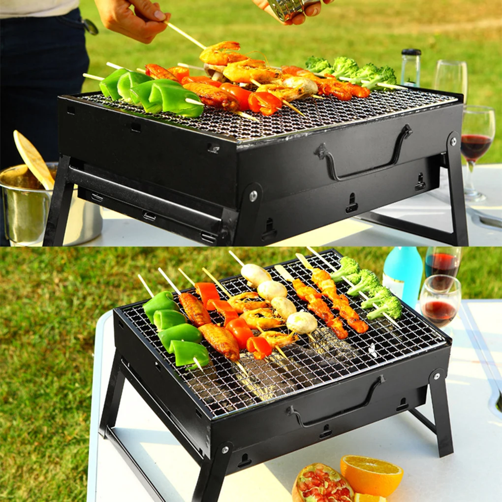 Outdoor Cooking Camping BBQ Grill With Separate Carbon Rack Easy To Store Portable Charcoal Grill As shown S