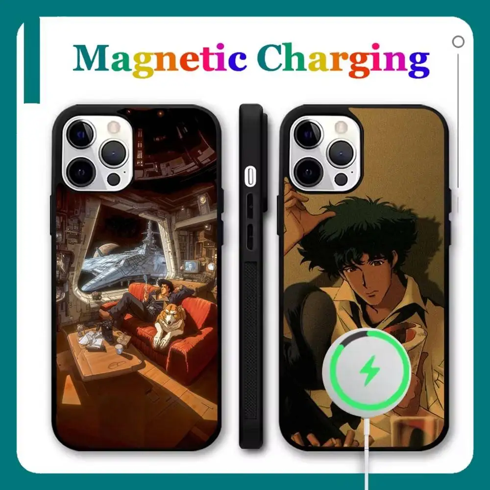 

C-CowboyS B-Bebop Spike Phone Case For iPhone 16,15,14,13,12,11,Pro,Max,Plus,Mini,SE New Magsafe Magnetic Wireless Charging