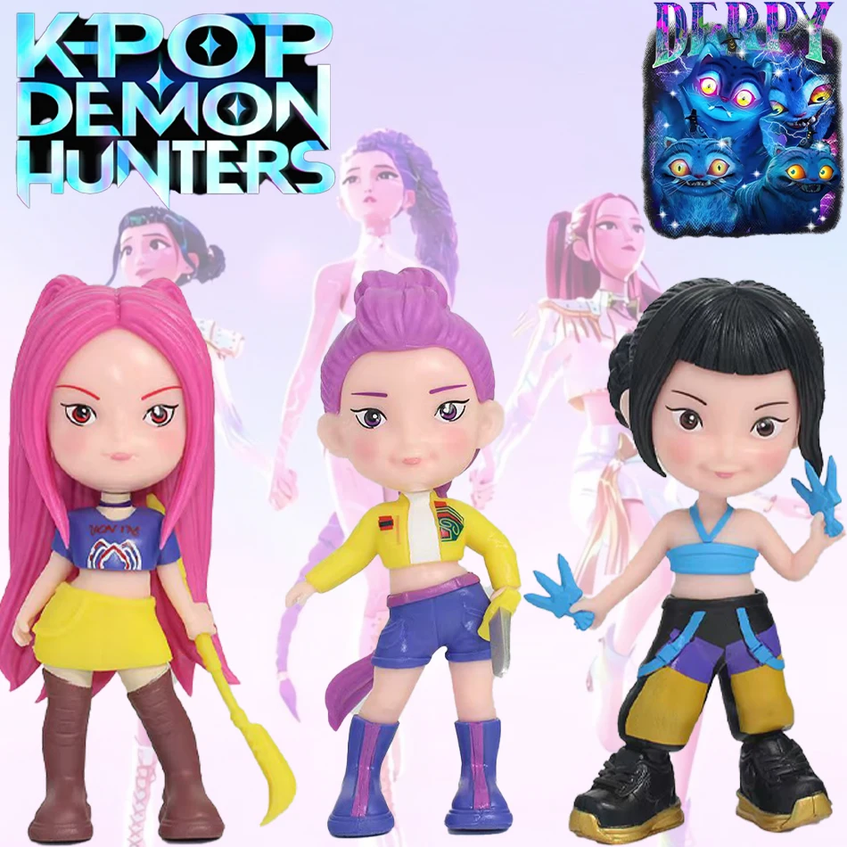 

3 шт./компл. Kpop охотники на демонов, экшн-фигурка, игрушка Дерпис, тигр Руми Мира, зуи, киска, фигурка куклы для фанатов, подарок