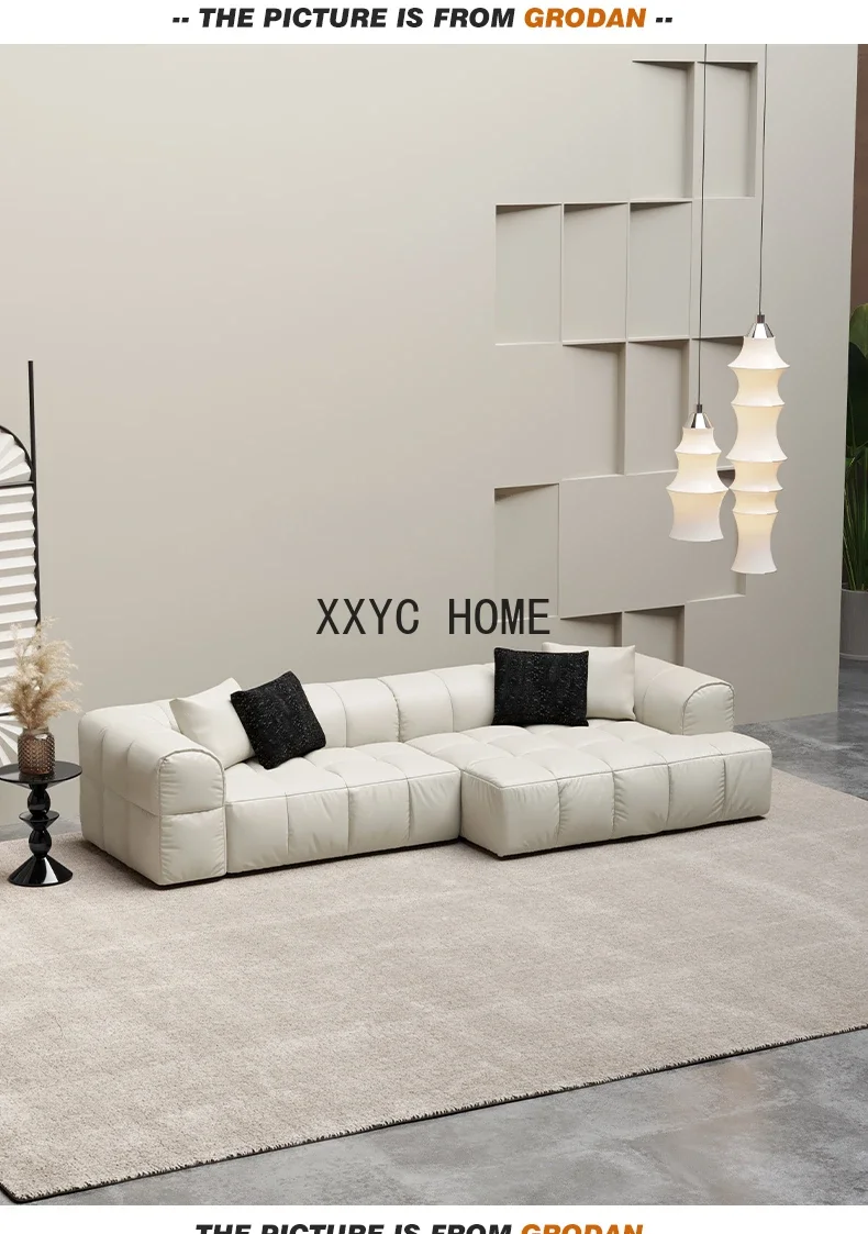 Tofu Block Imperial Concubine Corner Full Leather First Layer Cowhide Living Room Sofa image 4
