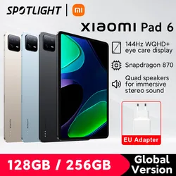 【World Premiere】Xiaomi Pad 6 Global Version 128GB/256GB Snapdragon 870 Processor 144Hz WQHD+ 8840mAh 33W Fast Charging Tablet