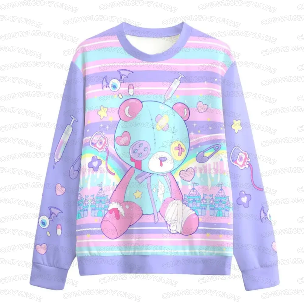 Damen-Sweatshirt Yami Kawaii Rib Cage T-Shirt Pastel Goth Unisex-Sweatshirt Herren Unisex Hip Hop Langarm-Pullover – Detail 3