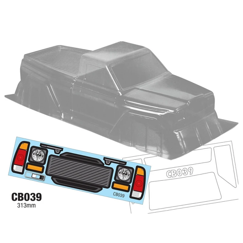 

CB039 1/10 Warlord Crawler body 313mm with Light Decal