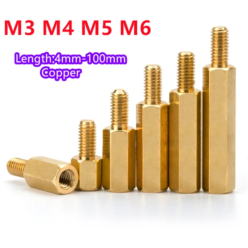 M3 M4 M5 M6 Шестигранная латунь Мужская Женская стойка для стойки для стойки с шестигранной резьбой Шпилька для печатной платы Колонка материнской платы Проставочный болт Винт