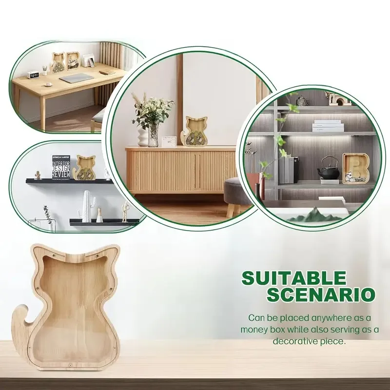 هريرة البنك الإبداعية الكرتون الصنوبر حصالة على شكل حيوان شفافة الديكور الحرف هدية الديكور