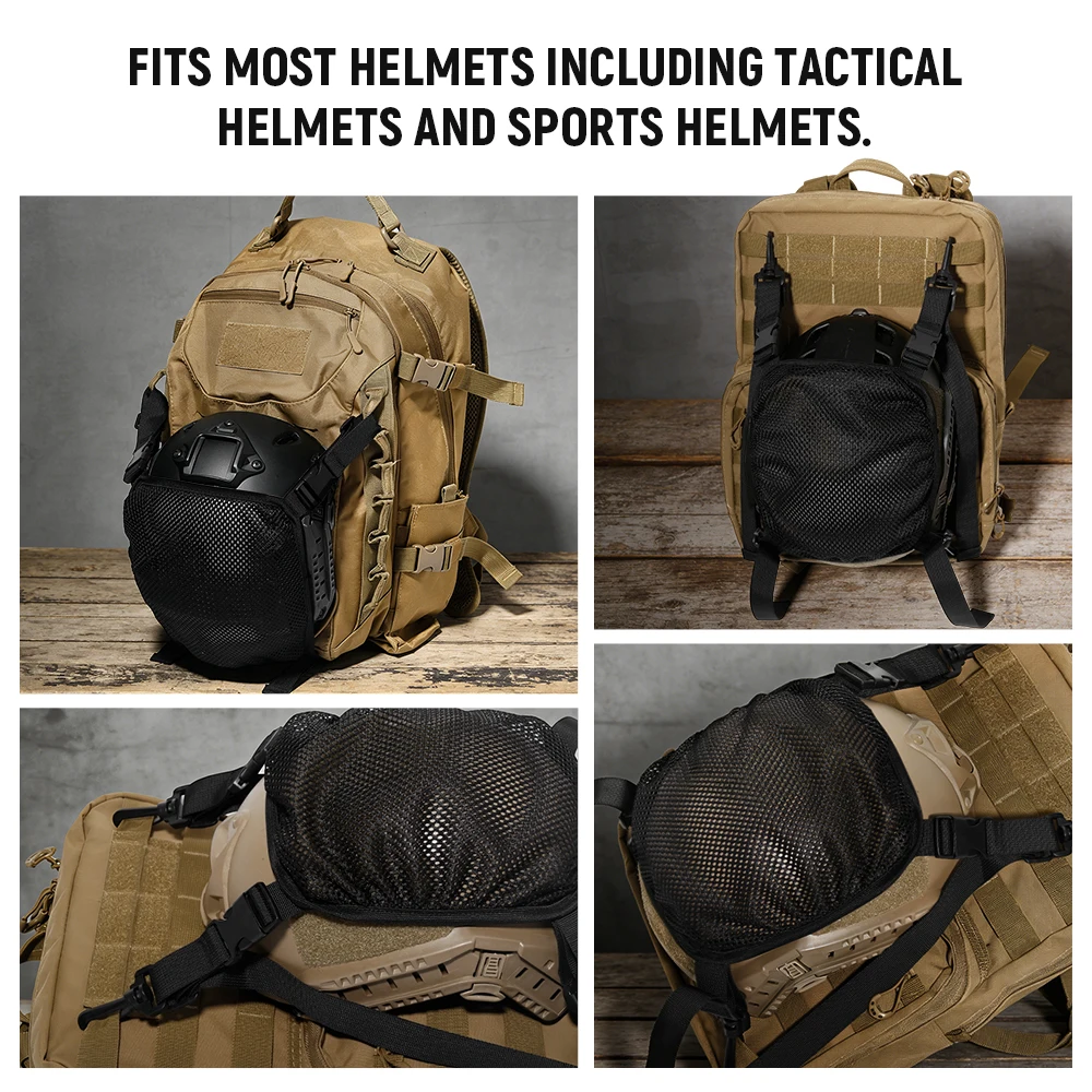 Taktische Helmnetzabdeckung Outdoor Freizeitrucksack Netz-Tasche Multifunktionales Rucksackzubehör – Detail 6