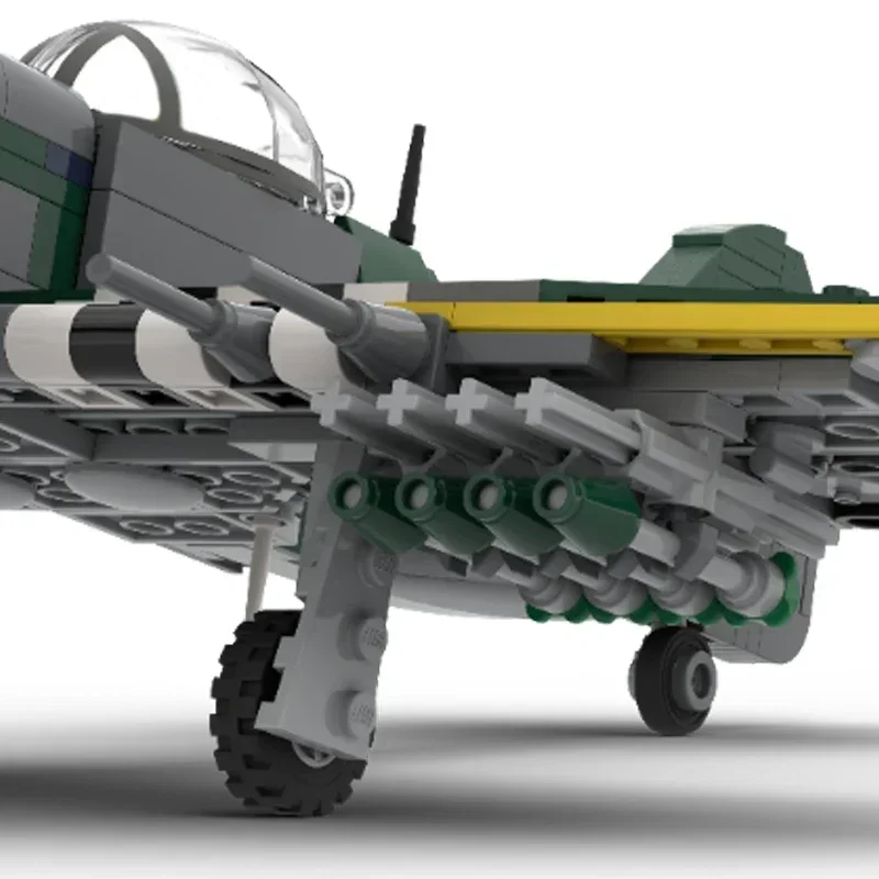 Moc cegły budowlane wojskowy Model samolotu Hawker Typhoon technologia myśliwca modułowe klocki prezent świąteczna zabawka zestaw do samodzielnego montażu