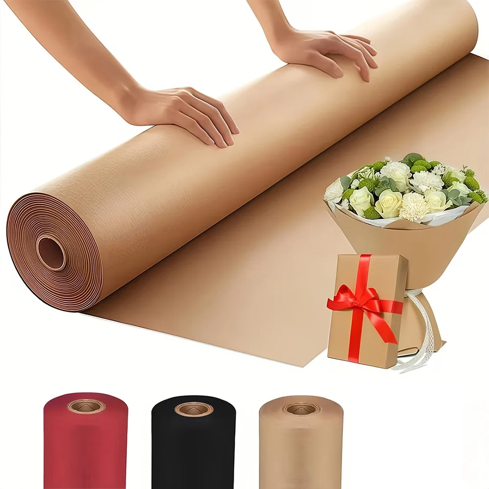 Heavy-duty Kraft Paper Rolls, Versatile For Valentine's Day Gift Wrapping, Bulletin Board Crafts, Floral Bouquet Packaging