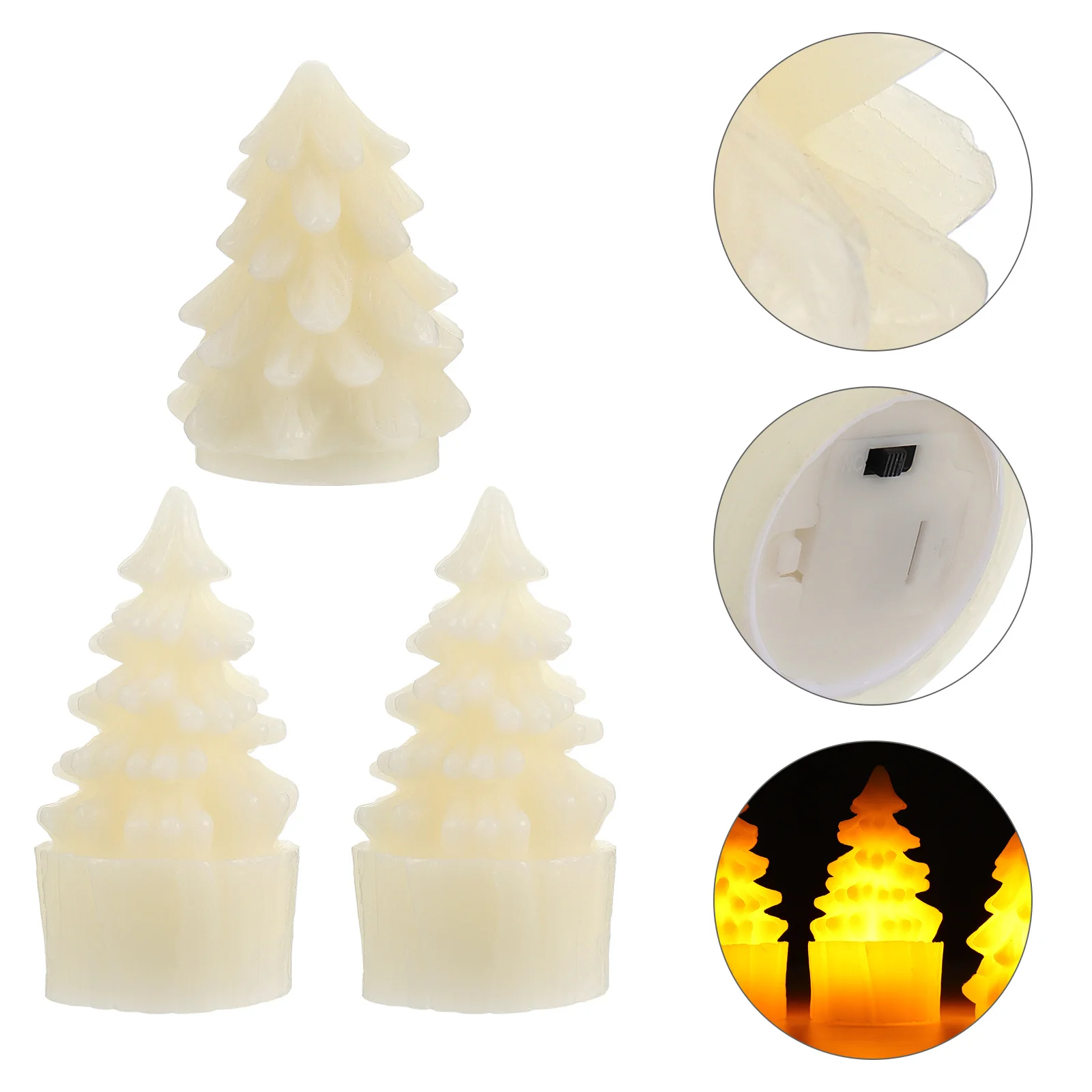 3 قطعة أضواء LED الإلكترونية عيد الميلاد ديكور محاكاة مصباح ضوء الليل توفير الطاقة حفل زفاف مهرجان ديكور