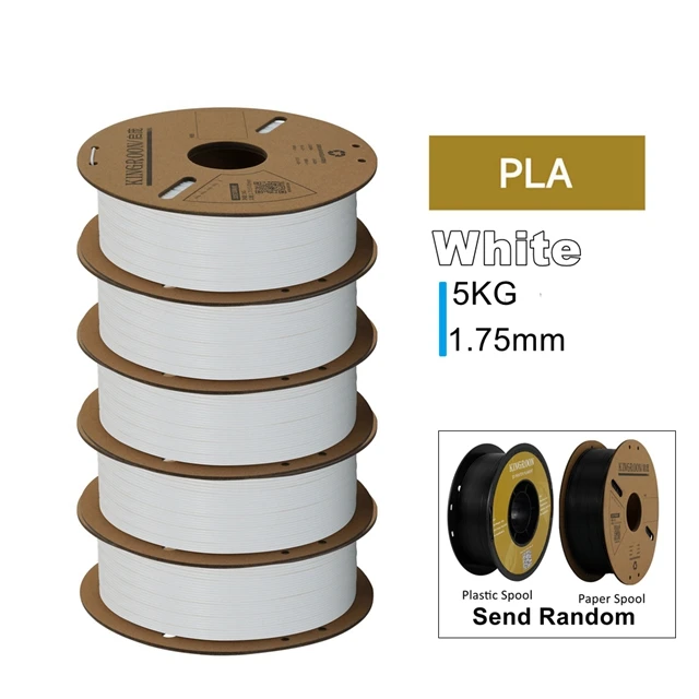 Kingroon 3d Printer Filament Pla Petg Tpu Abs 5Kg Bundel Zwart Wit Grijs 1.75Mm Geen Bubbels Plastic 5 Rol 1Kg, Willekeurige Spoel