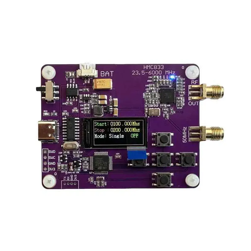 HMC833 23.5 ميجا هرتز-6000 ميجا هرتزType-C وحدة مولد إشارة الشحن مع شاشة OLED 0.96 بوصة