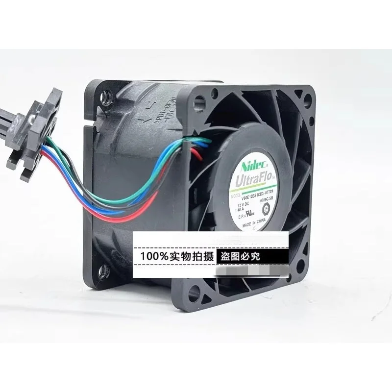 D 1 pcs Violent High Airflow Fan For NIDEC V60E12BS1CD3-07 6038 6CM 12V 1.40A