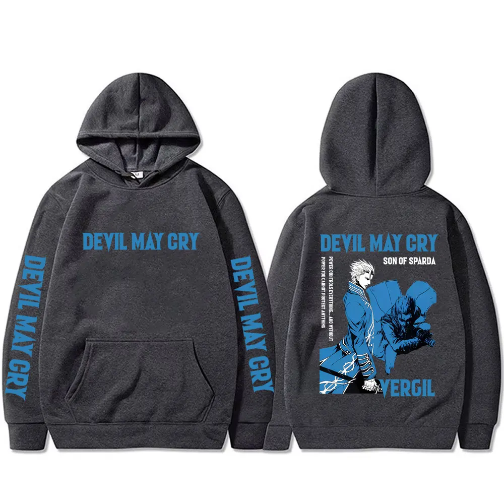 أنيمي الشيطان قد يبكي ابن سباردا فيرجيل الجرافيك هوديي الرجال النساء عادية القطن Vintage البلوز الذكور فضفاض كنزة بمقاس كبير