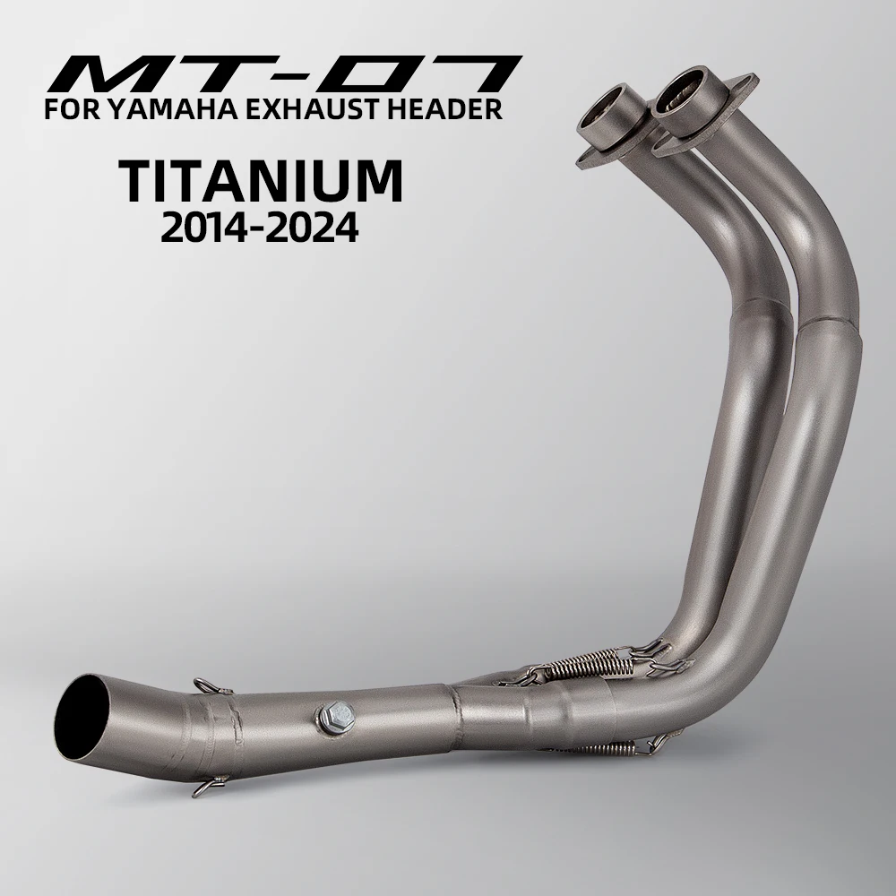 Motorcycle Exhaust Modify Escape Moto System Titanium Alloy Front Link Pipe 51MM For Yamaha MT07 FZ07 XSR700 2014-2024 Slip on