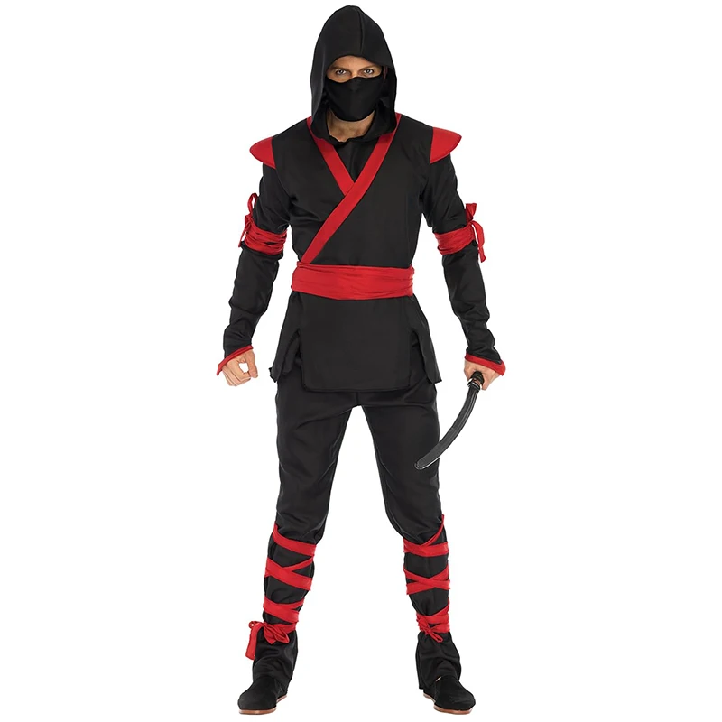 Men Assassin Costume Fashion Long Sleeve Shirt Pants Belt Set Halloween Killer Cosplay Outfits