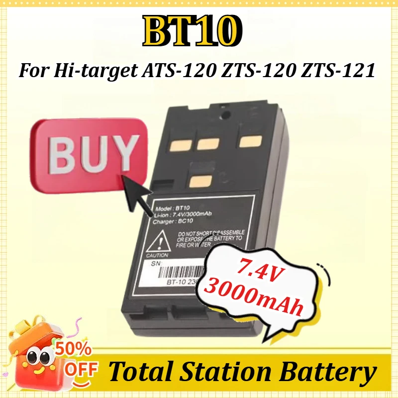 

New BT10 BT-10 7.4V 3000mAh Total Station Battery for Hi-target ATS-120 ZTS-120 ZTS-121 ZTS-120R ZTS-221R BT-10-18041018
