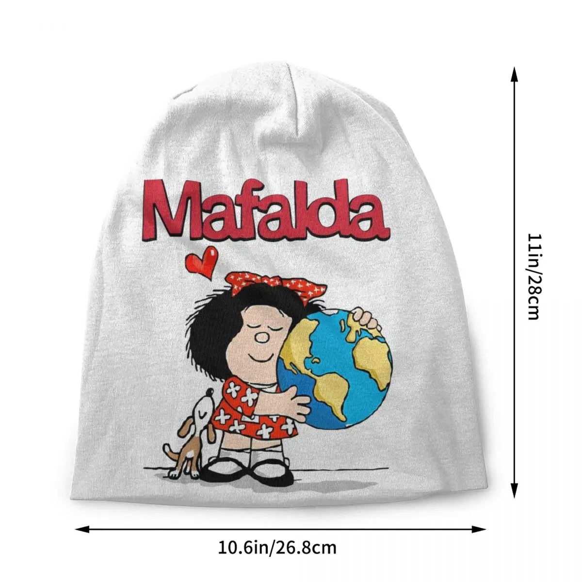 Mafalda World And Her Puppy Bonnet Hat Knitting Hats Men Women Hip Hop Unisex Quino Comic Cartoon Warm Winter Beanies Cap