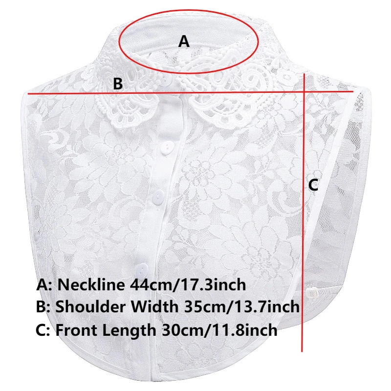 Mujer encaje bordado encaje solapa desmontable cuello falso camisa cuello falso mujer blusa falsa extraíble Nep Kraagie