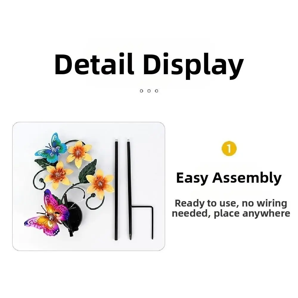 

Colorful Solar Butterfly Bee Lamp Waterproof Creative Solar Garden Floor Lamp Iron Ground Mounted Landscape Lawn Lamp