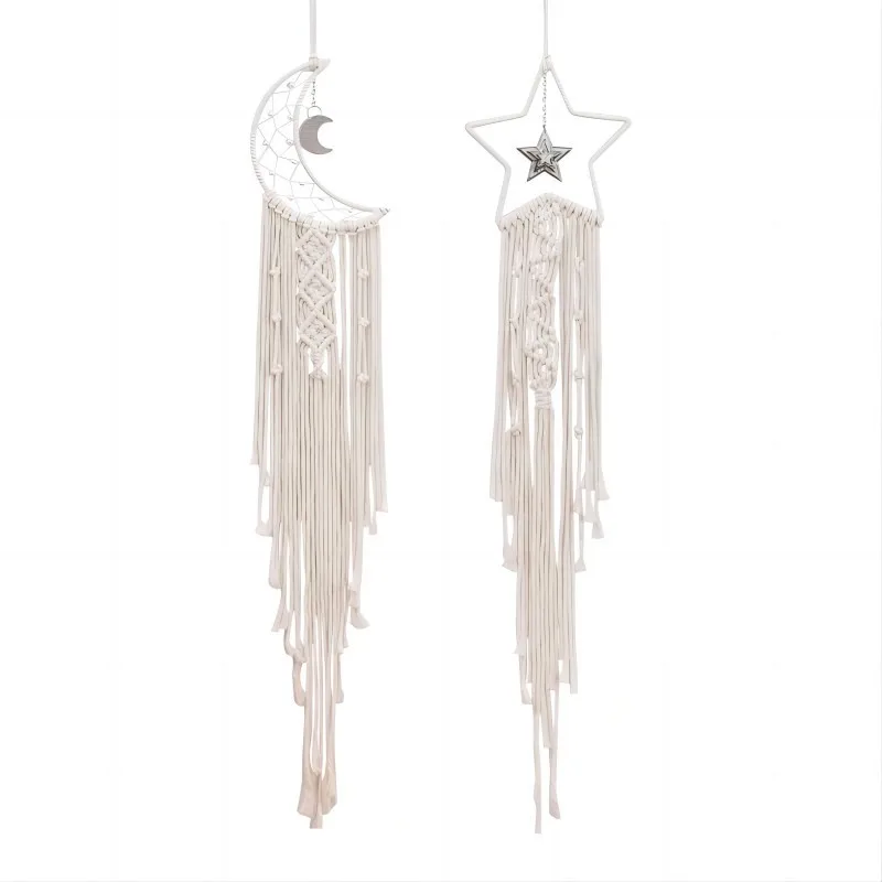 Artificial woven cotton rope tapestries, fringed home wall decorations