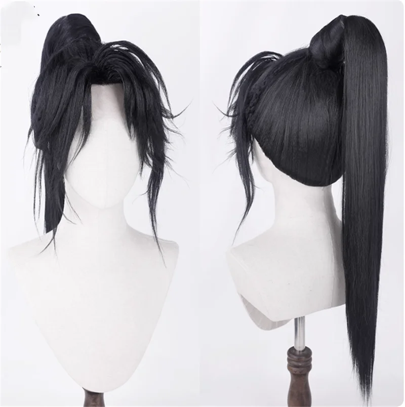 Scumbag Systeem Al Gestyled Cos Pruik Luobinghe Lange Zwarte Cosplay Pruiken Cos Props Set voor Kinderen Gift