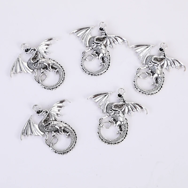 Vintage 10 pcs/lot dragon Charms Jewelry Making DIY handmade Earrings necklace bracelet Crafts