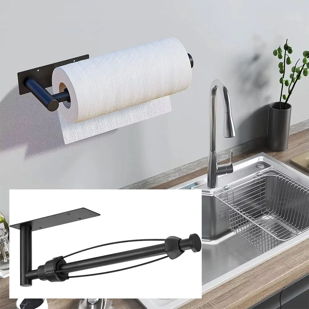 

Держатель для бумажных полотенец под шкафом для кухни, настенное крепление, самоклеящаяся вешалка для полотенец, стойка для бумажных полотенец, нержавеющая сталь 13 дюймов