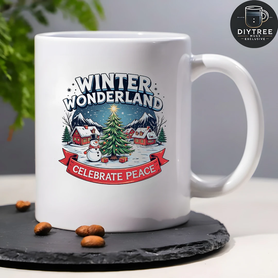 11oz cartoon Christmas mug + snowflake starry sky design Christmas gift kids cup home office coffee mug set