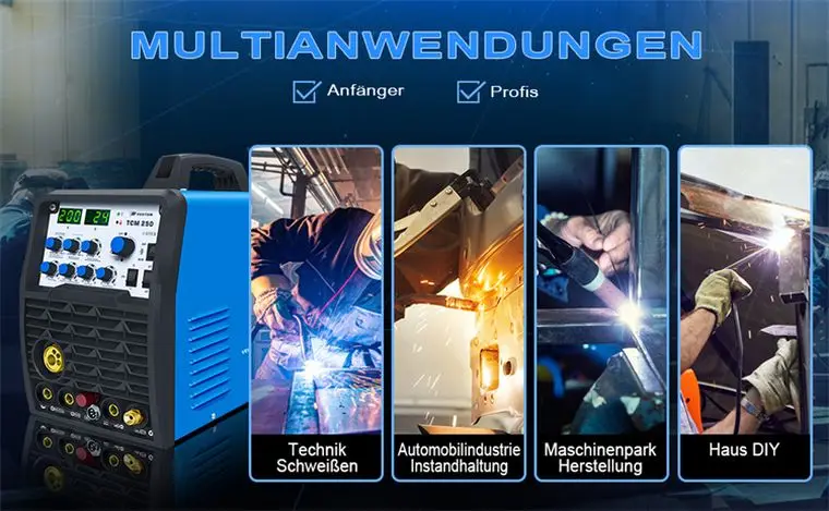 5-in-1 MIG Welding Machine 220V Multi-Function New Condition TCM250