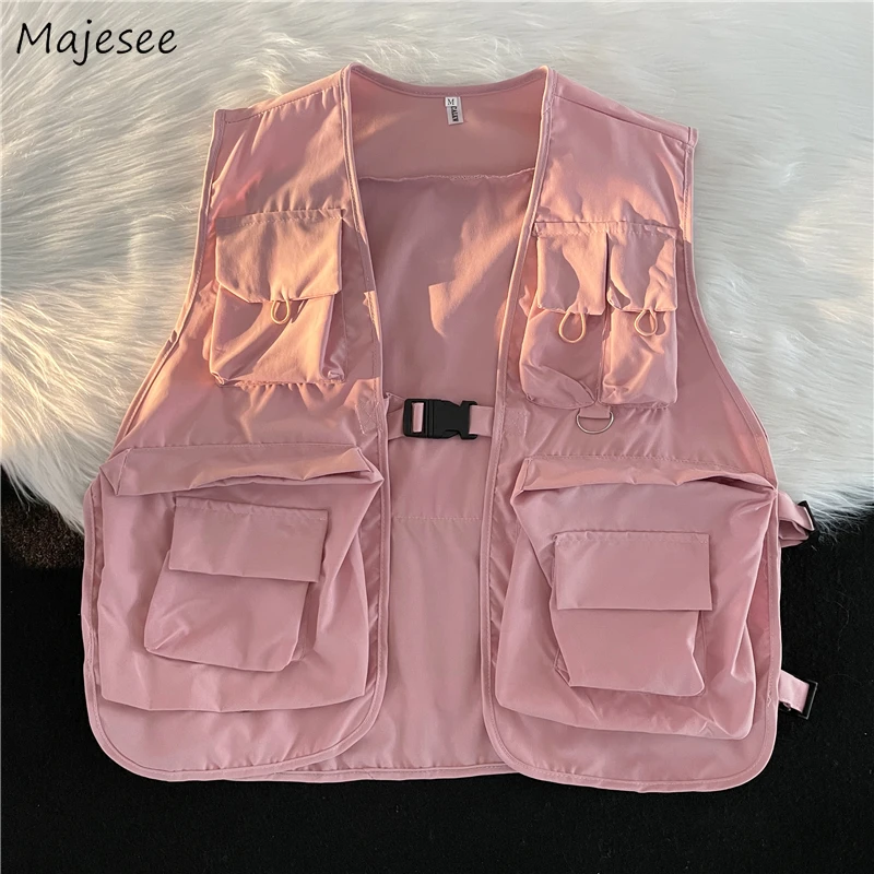 

Vests Men Multi Pockets Cargo Clothing Summer All-match Popular Handsome Japanese Thin Chic Fashion Casual Stylish BF