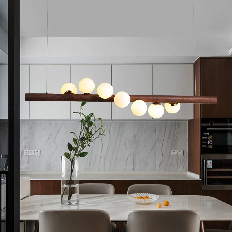 

Modern G9 Log Chandeliers Restaurant Hanging Lamps For Dining Room Lustre Wood Pendant Light Kitchen Island Lighting Home Decor