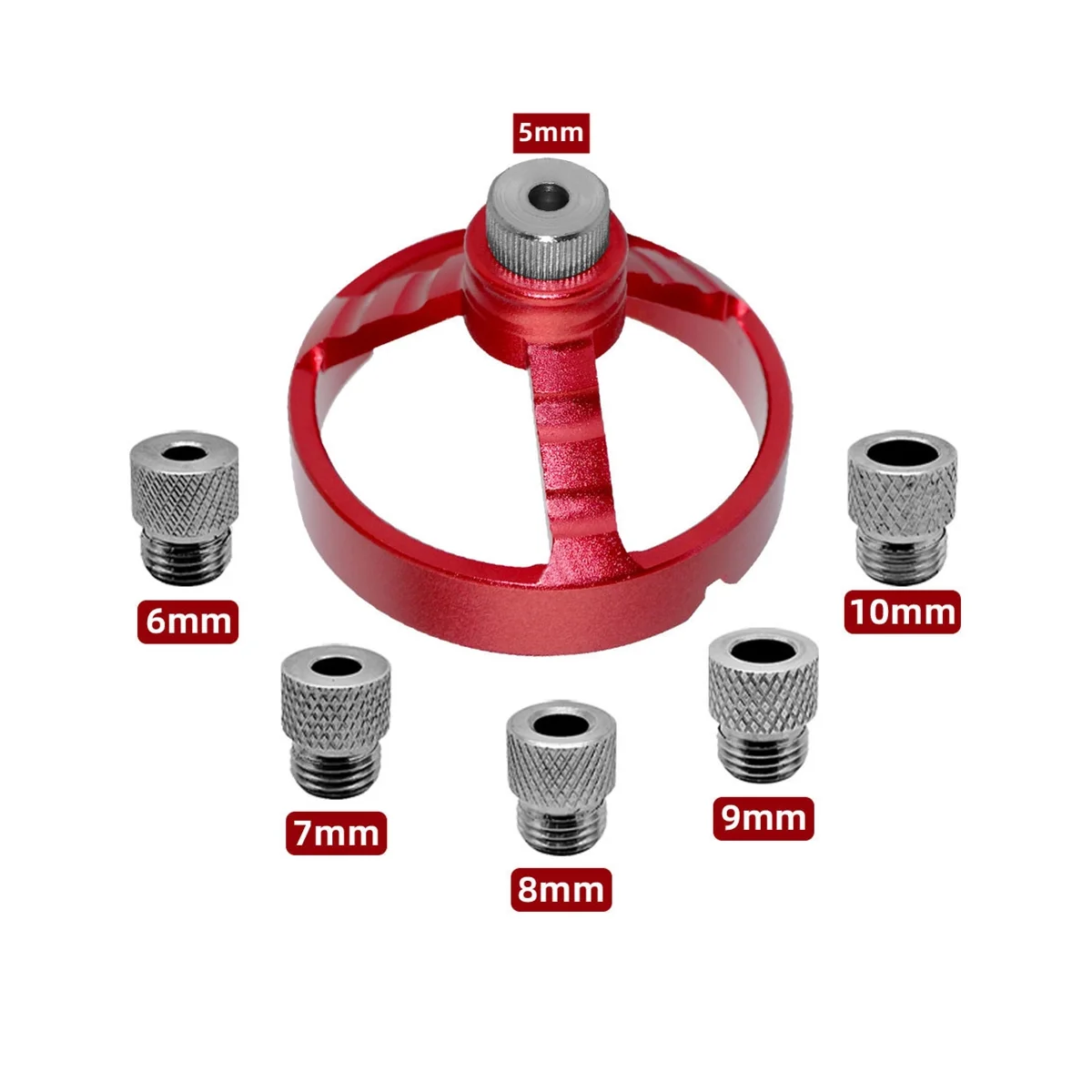 Center Doweling Jig 5/6/7/8/9/10mm Drilling Guide Vertical Pocket Hole Jig Joinery Dowel Hole Punch Locator Tool Red