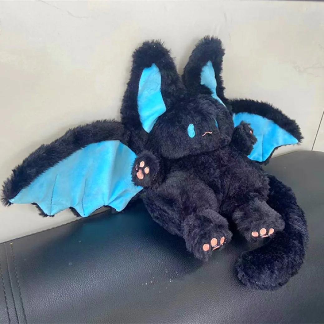 Cartoon Cute Magical Spirit Rabbit Plush Winged Bat Plush Doll Toy Soft Pillow Kawaii Animal Plushie Stuffed Girl Women Gift