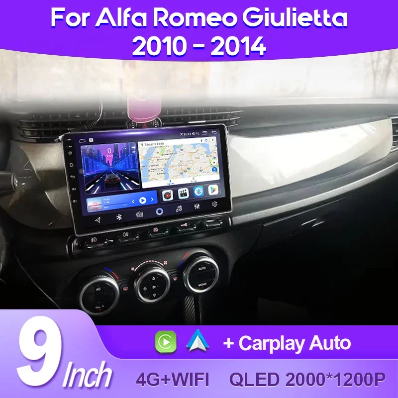 Car Radio Stereo For Alfa Romeo Giulietta 2010 - 2014 8+128G Wifi DSP GPS Carplay+Auto NAVI Multimedia Player left hand driving