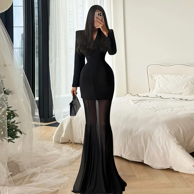 

Spring 2026 Women's Faion Slim Fit Long Sve V-Ne Suit Jaet And Skirt Set Ele Busin Casual Tee-Piece En...