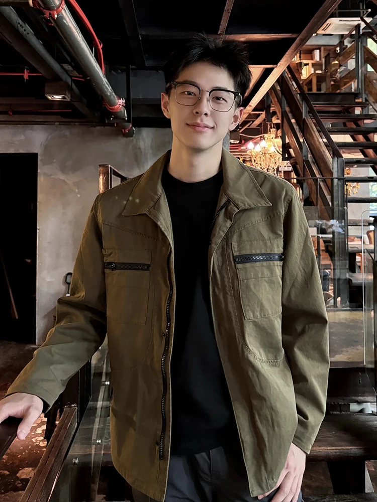 

Мужская рабочая одежда в стиле милитари Ean Barn Jaet, винтажный воротник с американским воротником, осенний модный топ, подставка CleanFit